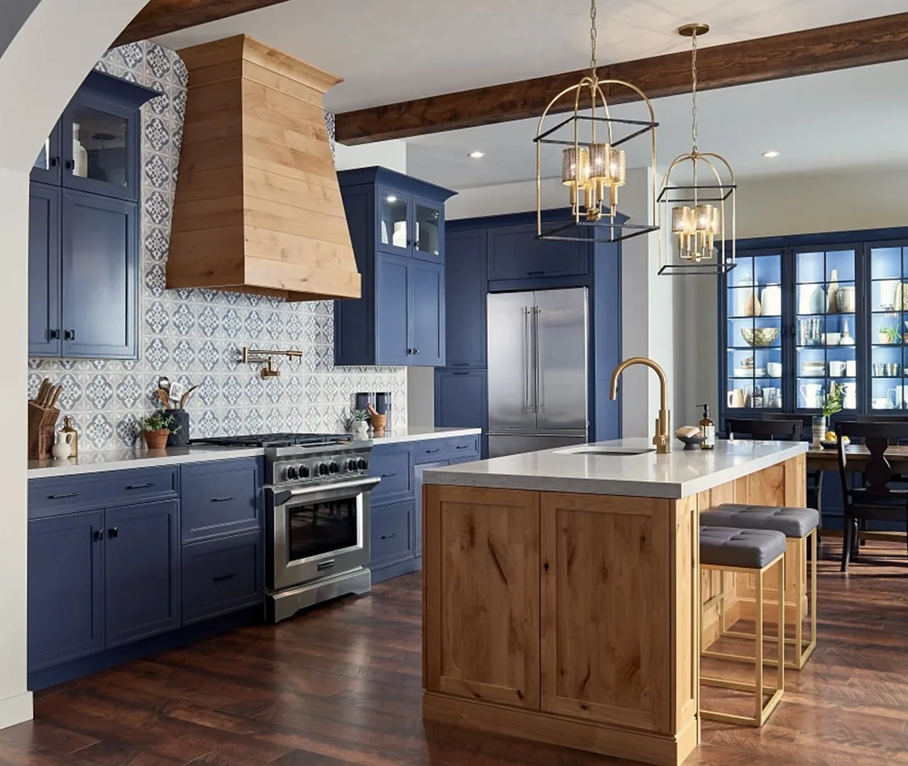 Full-access frameless cabinetry in a flat slab door